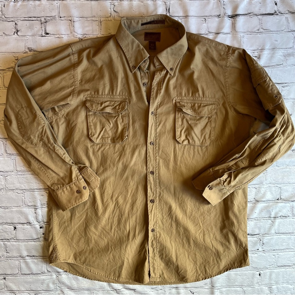 Born Men's Casual Button-Down Shirt in Mustard Tan